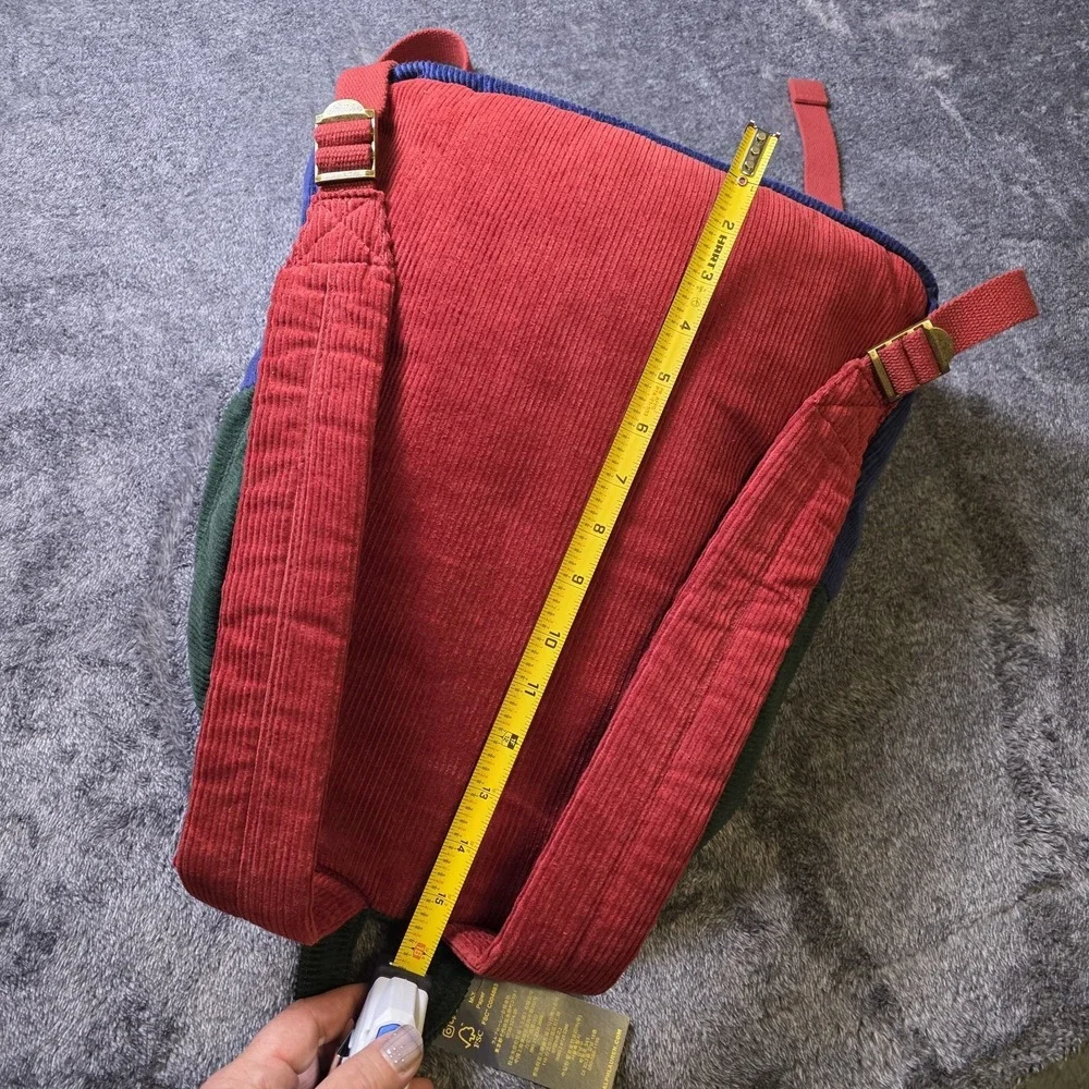 Polo Ralph Lauren Corduroy Colorblock Backpack Blue Red Green Laptop Travel Bag